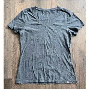 Pact Organic Cotton V-Neck T-Shirt Size XS Gray Softspun Lounge Casual Active